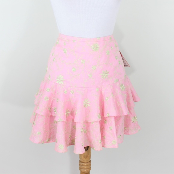 Lilly Pulitzer Dresses & Skirts - New Lilly Pulitzer Pink Ruffle Mini Skirt 2 S XS